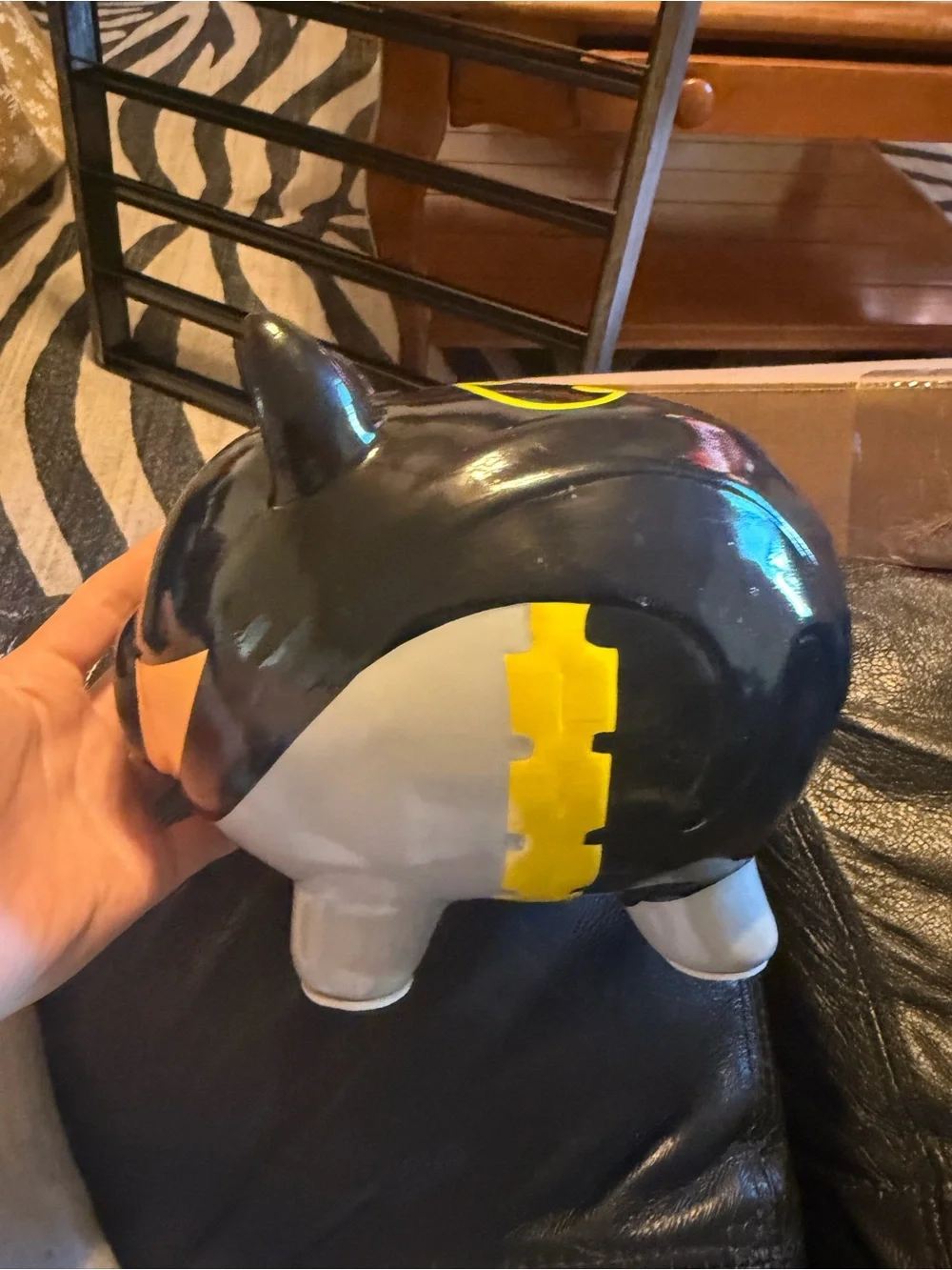 DC Comics Black and Pink Ceramic Piggy Bank